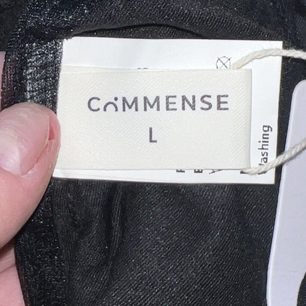 Commense Tied Mesh Corset Crop Top- Black- Women Size Large Sheer Evening New - Picture 5 of 6